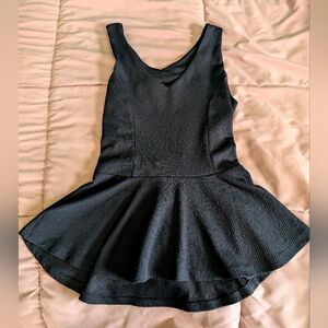 Black Peplum Open Back Tank Top!